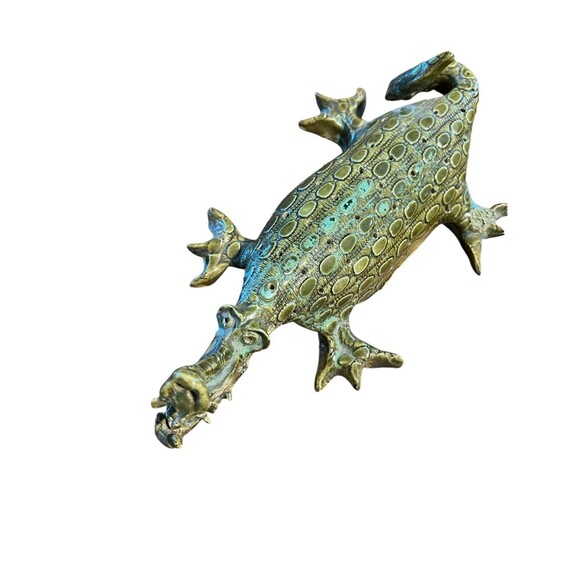 Handmade Green Alligator / Croc Glazed Figurine  Artsy  Abstract  Unusual - Picture 3 of 10